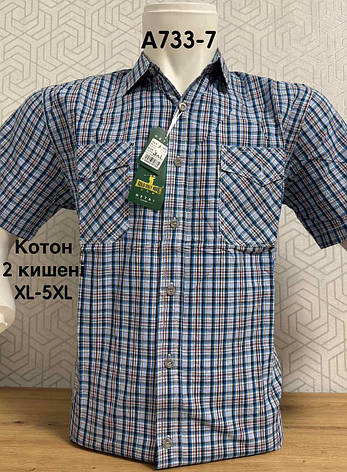Класична сорочка Hetai GGM з коротким рукавом у клітку- 100% котон, фото 2
