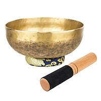 Поющая чаша Тибетская Singing bronze Ручная холодная ковка 26 26 10 см Античная Бронза (27388 PS, код: 8039231