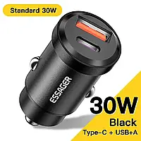 Автомобильное зарядное устройство для Essager 30W ES-CC07 USB A + Type-C Black