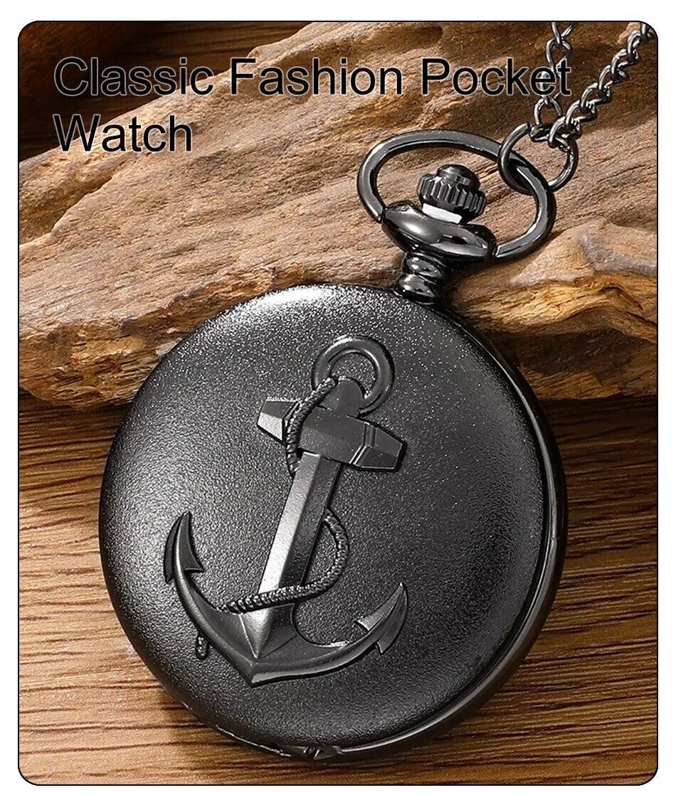 Годинник кишеньковий вінтаж "Pirate Anchor" у стилі "Морський" "Якір", стимпанк із ланцюжком