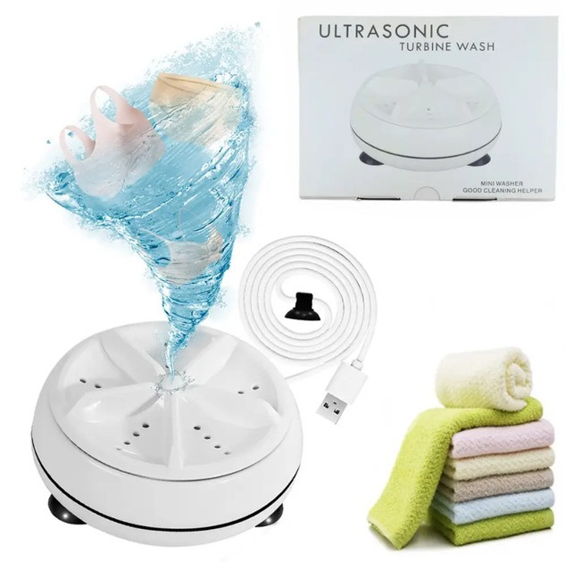 Портативна пральна машина міні Ultrasonic turbine wash від USB, фото 1