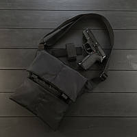 Барсетка мужская сумка мессенджер С КОБУРОЙ, барсетка через плече, тканевая мужская сумка, Drop
