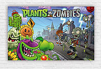 Бумажный плакат "Растения против Зомби / Plants vs. Zombies" 120х75см