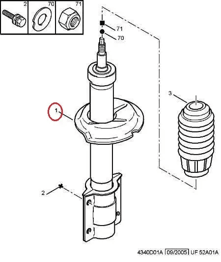 Передня стійка амортизатора R15 Fiat Ducato 230, Peugeot Boxer, Citroen Jumper (94-02), 1317926080, 5208G8, GH-PARTS, Польща
