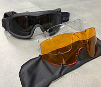 Маска баллистическая Swiss Eye F-Tac, прозрачные, оранжевые, затемненные очки со сьемными стеклами противоудар