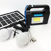 Солнечное зарядное устройство с солнечной панелью 5000 mAh JA-2007 + портативный фонарь, колонка, радио, Drop
