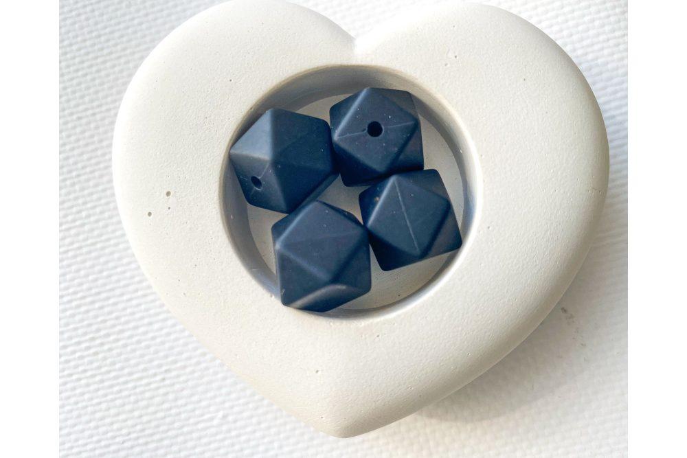 Намистина гексагонова силіконова 17 мм №27 чорна, фото 1