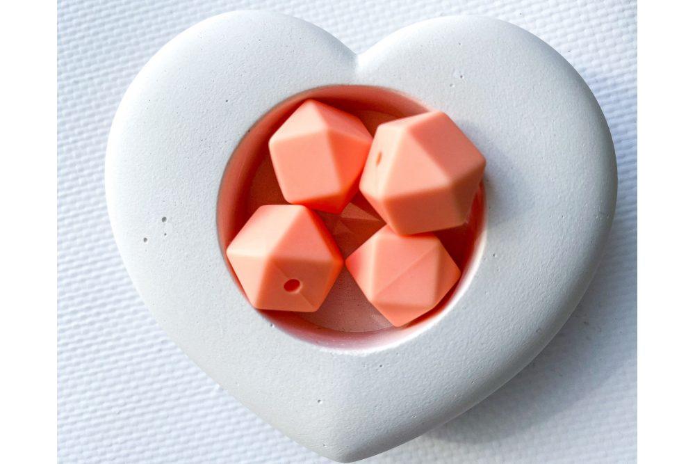 Намистина гексагонова силіконова 17 мм №58 персикова, фото 1