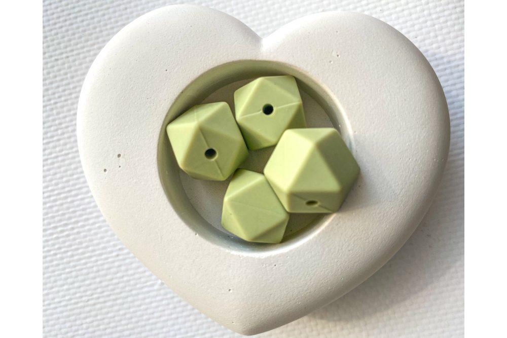 Намистина гексагонова силіконова 17 мм №70 світлий хакі, фото 1