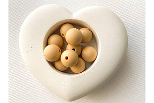 Намистина куля силіконова 15 мм №11 бежева