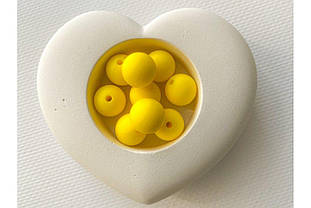 Намистина куля силіконова 15 мм №17 жовта