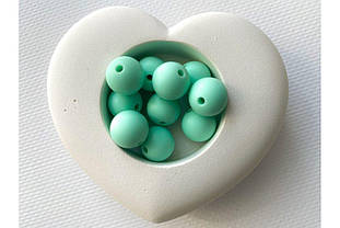 Намистина куля силіконова 15 мм №38 м'ятна