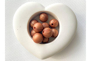 Намистина куля силіконова 15 мм №39 бронза мармурова