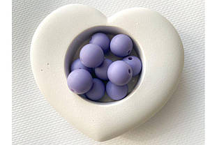 Намистина куля силіконова 15 мм №42 бузкова