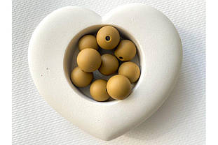 Намистина куля силіконова 15 мм №51 оливково-коричнева