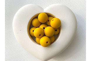 Намистина куля силіконова 15 мм №55 гірчиця