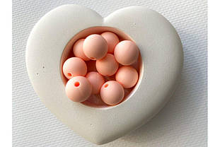 Намистина куля силіконова 15 мм №59 світло-персикова