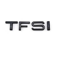 Шильдик эмблема надпись на багажник AUDI TFSI цвет черный глянец