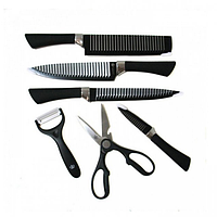 Ножи кухонные, набор ножей из 6 предметов Genuine King-B0011 ножи для кухни, кухонные ножницы, овощечистка, dr