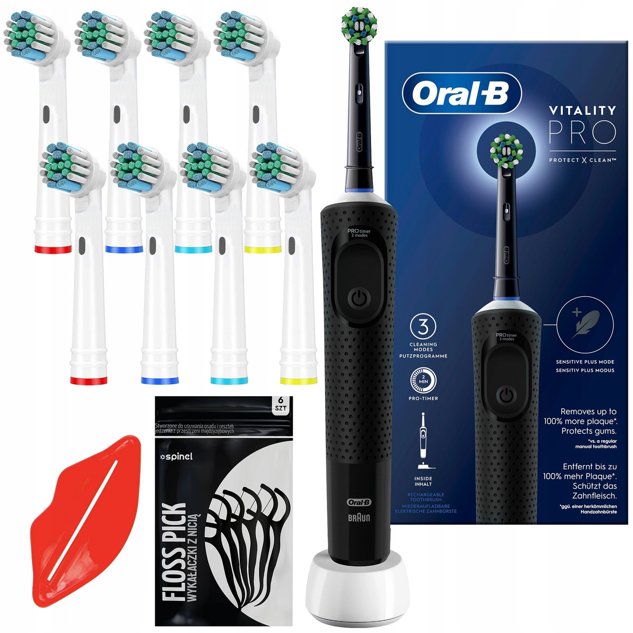 Електрична зубна щітка Oral-B Vitality Pro D103 Чорна + додаткові насадки