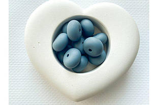 Намистина приплюснута (абакус) силіконова 14 мм №10 темно-сіра