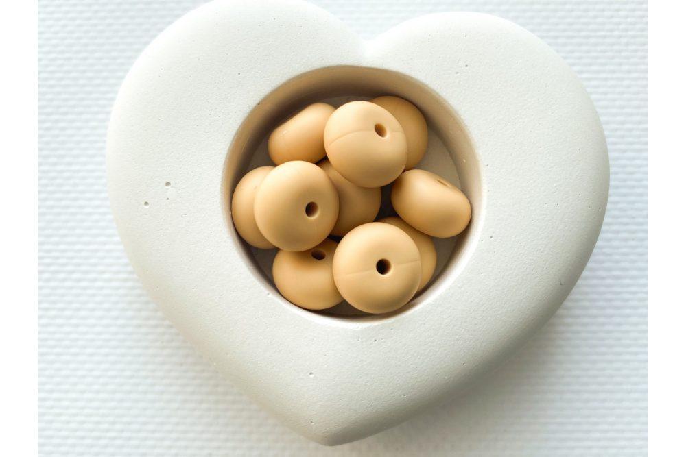 Намистина приплюснута (абакус) силіконова 14 мм №11 бежева, фото 1