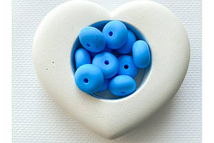 Намистина приплюснута (абакус) силіконова 14 мм №14 блакитна