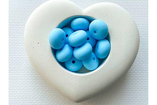 Намистина приплюснута (абакус) силіконова 14 мм №16 світло-блакитна