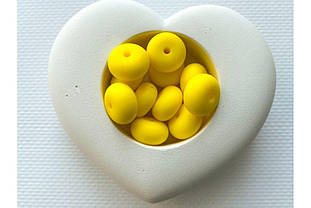 Намистина приплюснута (абакус) силіконова 14 мм №17 жовта