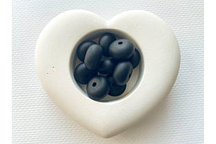 Намистина приплюснута (абакус) силіконова 14 мм №27 чорна