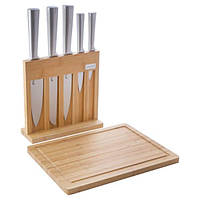 Набор ножей Kamille на деревянной подставке KM-5168 NB, код: 8169426