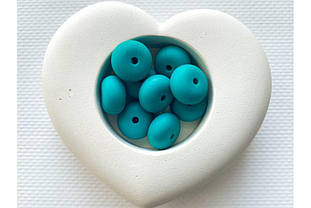 Намистина приплюснута (абакус) силіконова 14 мм №34 морська хвиля