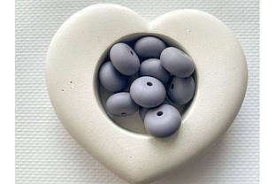 Намистина приплюснута (абакус) силіконова 14 мм №44 сіро-бежева