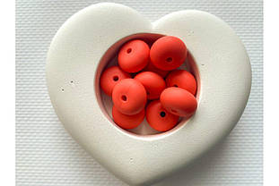 Намистина приплюснута (абакус) силіконова 14 мм №45 коралова