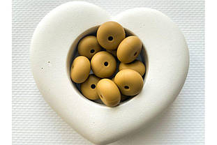 Намистина приплюснута (абакус) силіконова 14 мм №51 оливково-коричнева