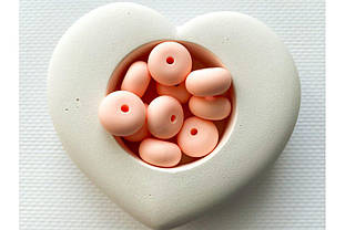 Намистина приплюснута (абакус) силіконова 14 мм №59 світло-персикова