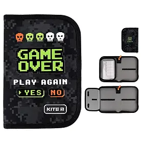 Пенал Kite 1відділеня 1відворот без наповнення Kite Game Over K24-621-2