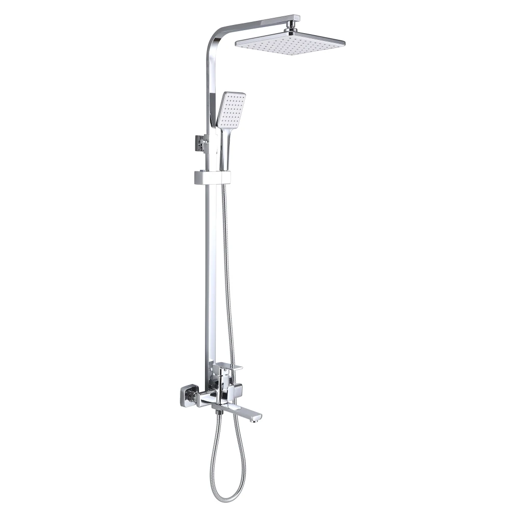 Душова система Lidz Dozorca 1030 універсальна на три споживачі (з виливом), душова панель Chrome, фото 1