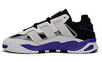 Мужские кроссовки Adidas Niteball White Black Purple