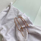 Срібні сережки-протяжки в позолоті з хрестиками в білих фіанітах, фото 4