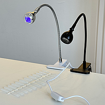 Гнучка LED-лампа для тіпсів на прищіпці та USB, чорна, фото 3