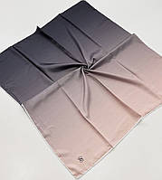 Женский брендовый шелковый платок Victoria's Secret. Молодежный стильный платок с ручной подшивкой Бежево - Серый