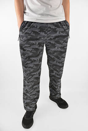 Штани спортивні чоловічі прямі Штани камуфляжні XL-5XL Синьо-сірий, фото 1