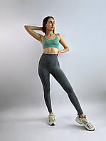 Женские спортивные лосины меланж серый Sculpted с эффектом push-up S M L XL