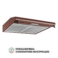 Кухонная вытяжка Perfelli PL 6144 BR LED, коричневая вытяжка для кухни простая плоская под навесной шкаф, 60 см