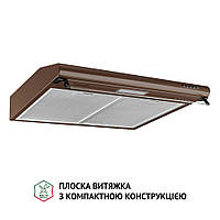 Кухонная вытяжка Perfelli PL 6144 BL LED, темно коричневая вытяжка для кухни простая плоская под навесной шкаф, 60 см