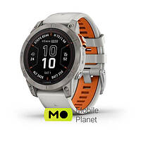 Garmin Fenix 7 Pro Sapphire Solar Titanium w. Fog Gray/Ember O. Band (010-02777-20/21)