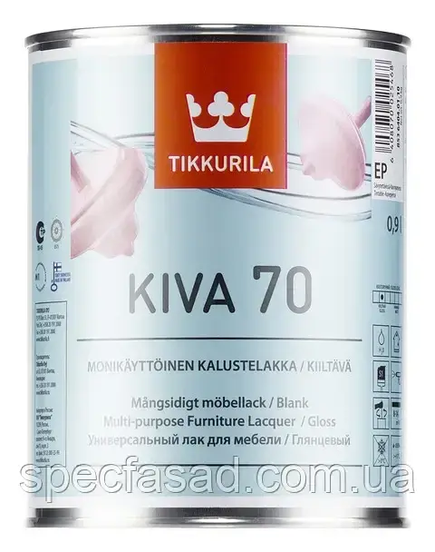 Лак меблевий глянсовий Tikkurila KIVA 70 0.9 L