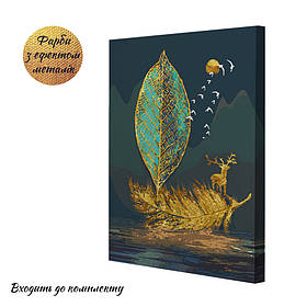 Картина за номерами Riviera Blanca Золотий олень 40x50 см (RB-0798)