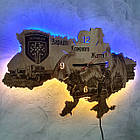 Дерев`янний настінний годинник з підсвіткою "Мед Бат ЗСУ", фото 3